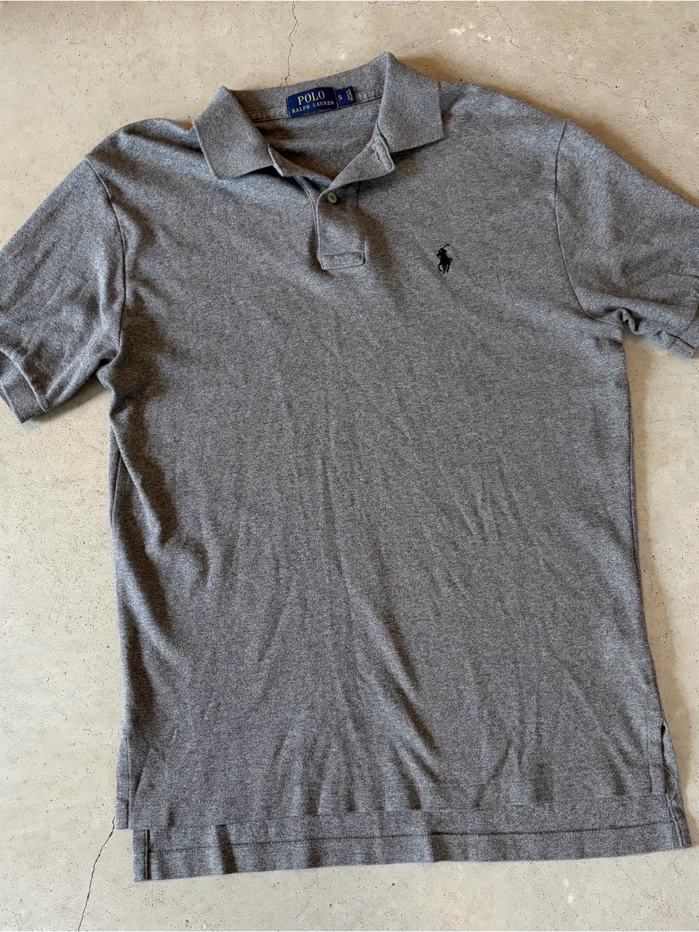 Polo Ralph Lauren Heather Gray Soft Interlock Polo Shirt - Small